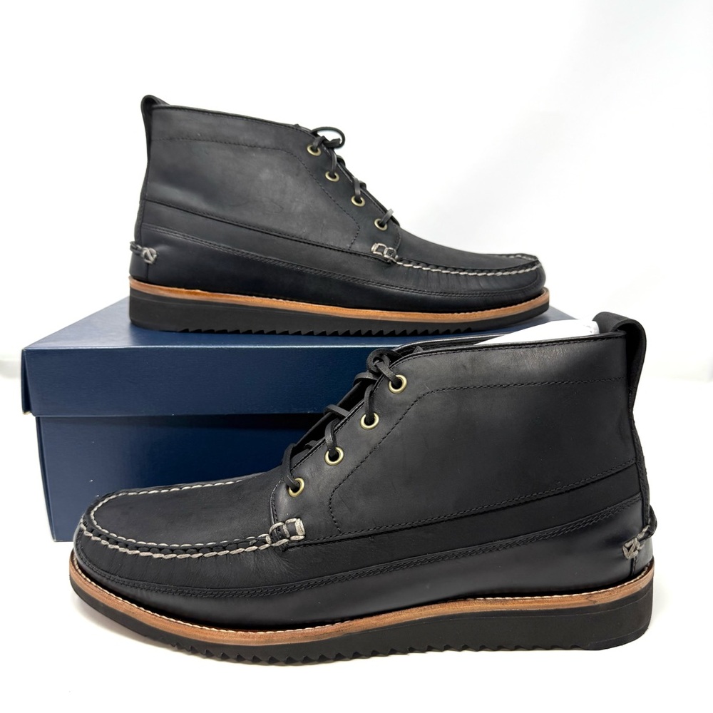 Cole Haan Men’s Pinch Rugged Chukka Ankle Boots Black Leather 10.5 New‎ in Box